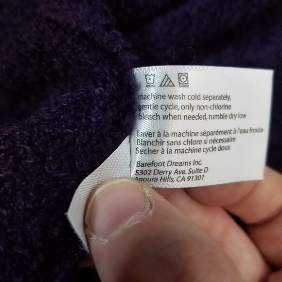 Barefoot Dreams Cozychic Lite Drape Front Calypso Wrap cardigan sz S / M purple - Picture 6 of 8